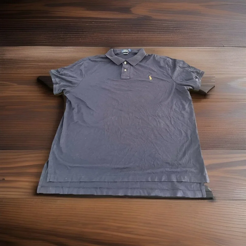 Polo Ralph Lauren Shirt Men Xxl Blue Polo Pima Soft Touch Cotton Collard Golf